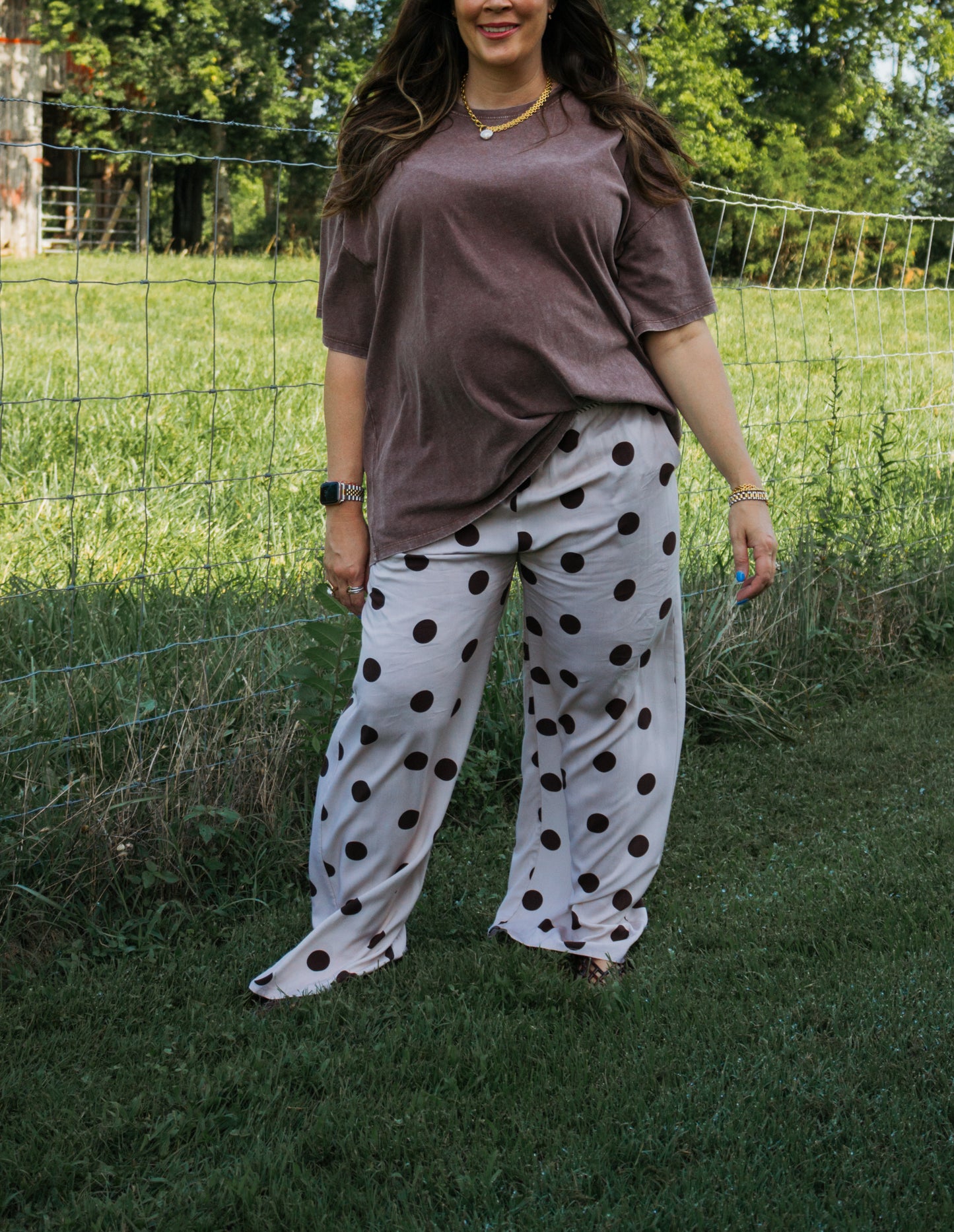 The Café Dot Wide Leg Pants