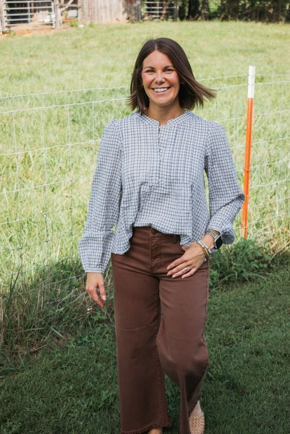 Classic Plaid Henley Top