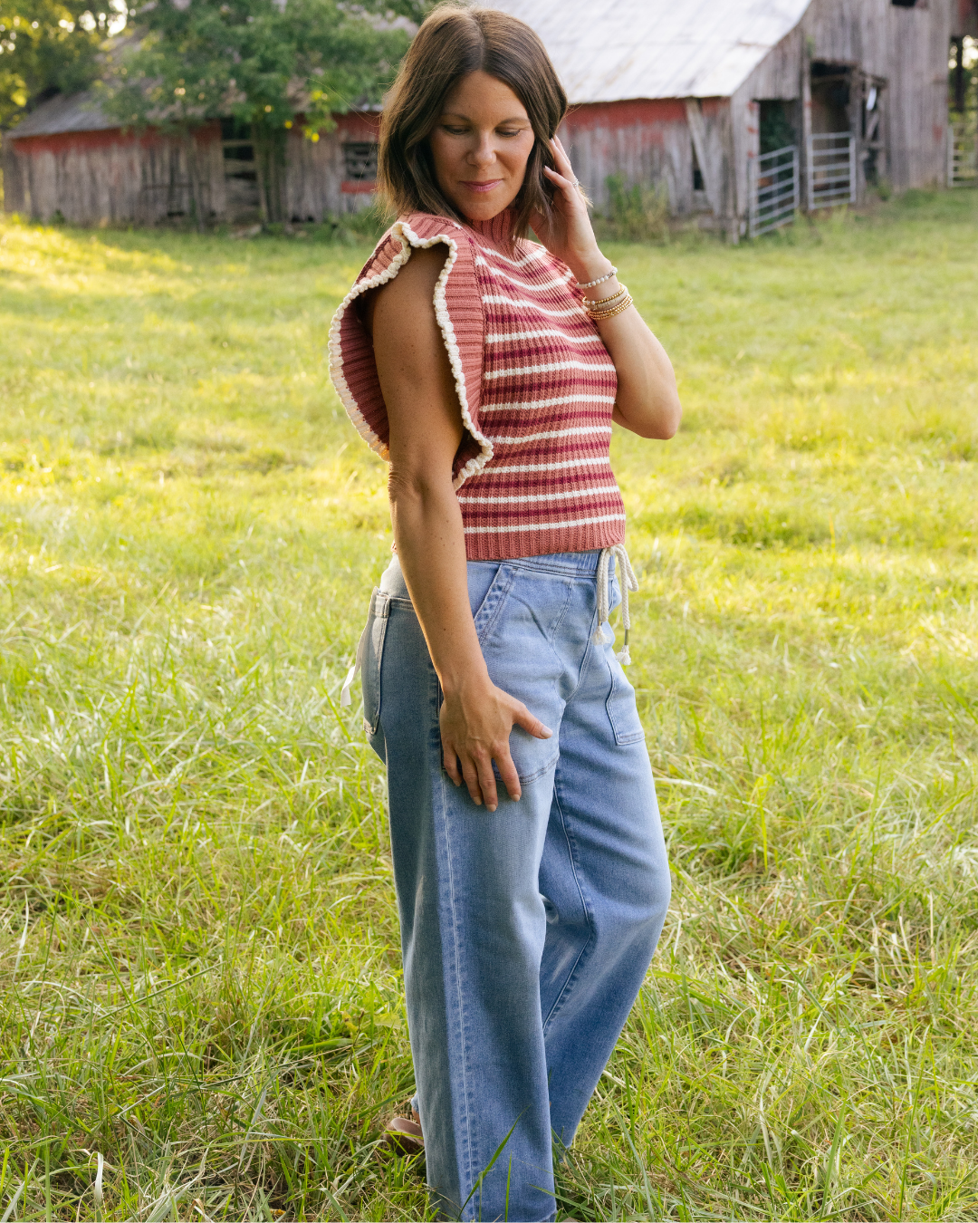 Piper Striped Sweater Vest
