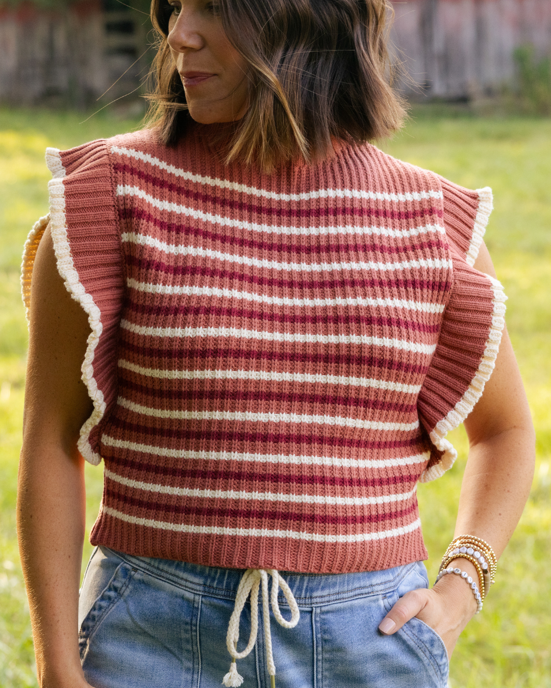 Piper Striped Sweater Vest