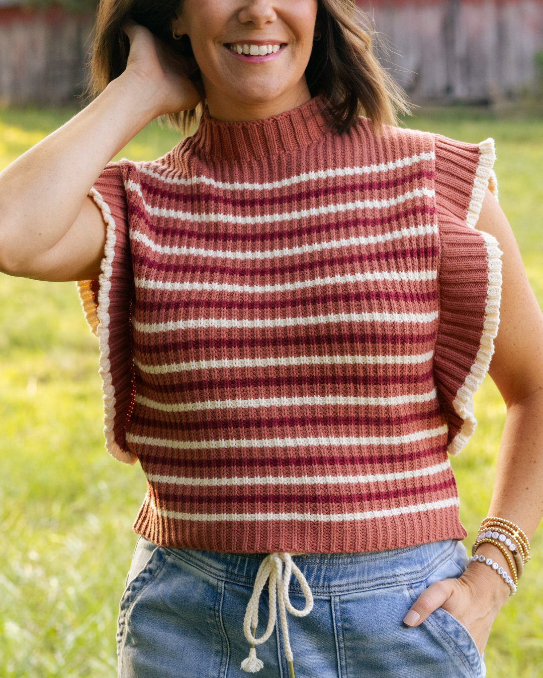 Piper Striped Sweater Vest