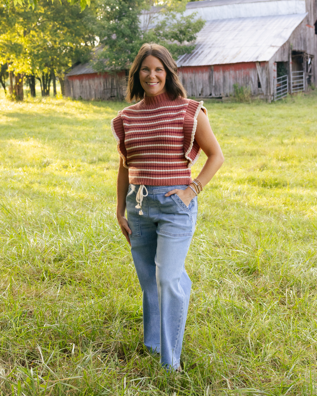 Piper Striped Sweater Vest