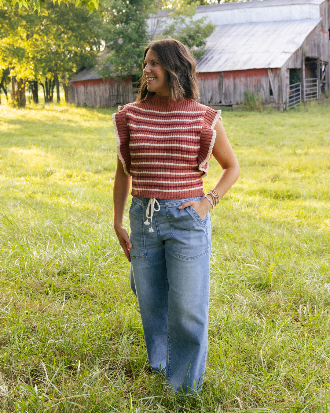 Piper Striped Sweater Vest