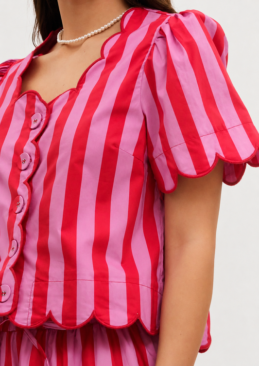 Sweatheart Scallop Top