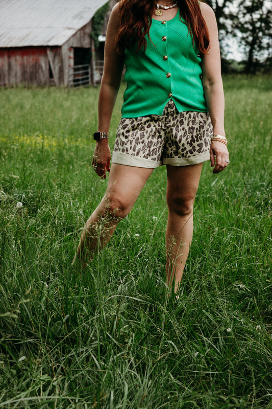 Leopard High Waist Shorts