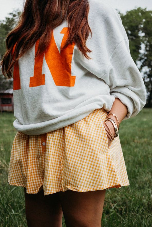 Gameday Gingham Boxer Flare Shorts
