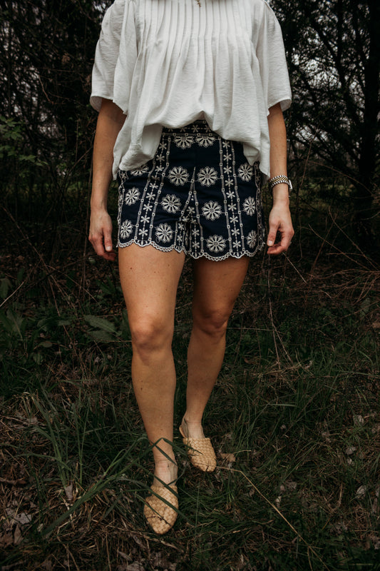 The Heirloom Embroidered Shorts