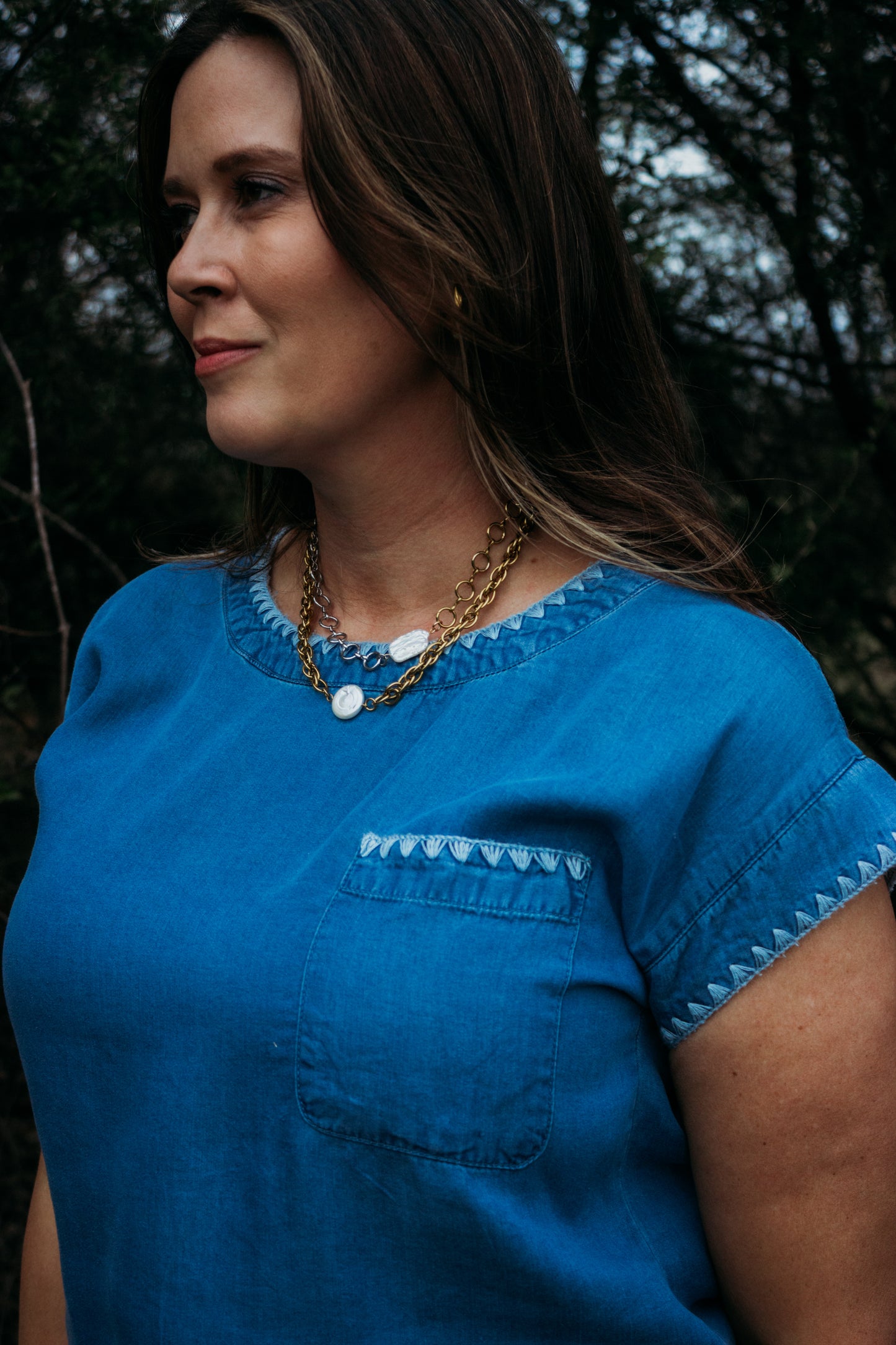 Chandler Chambray Top