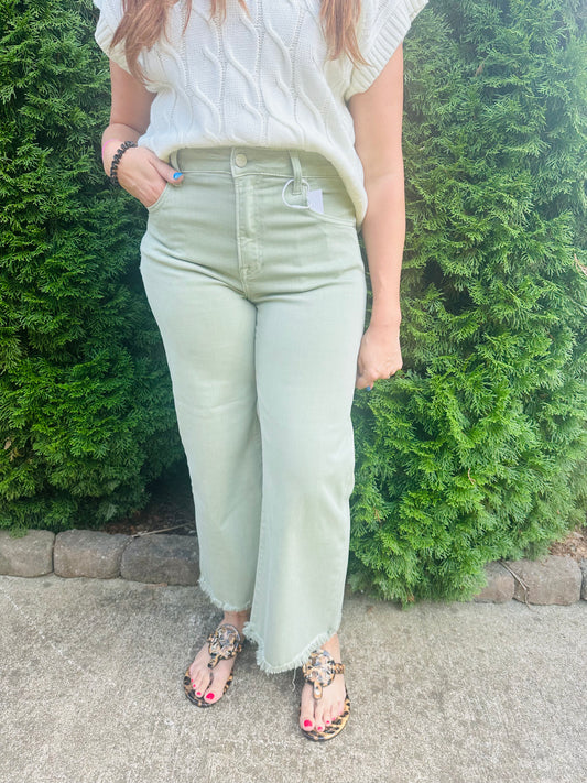 Sage Flare & Wide-Leg Denim