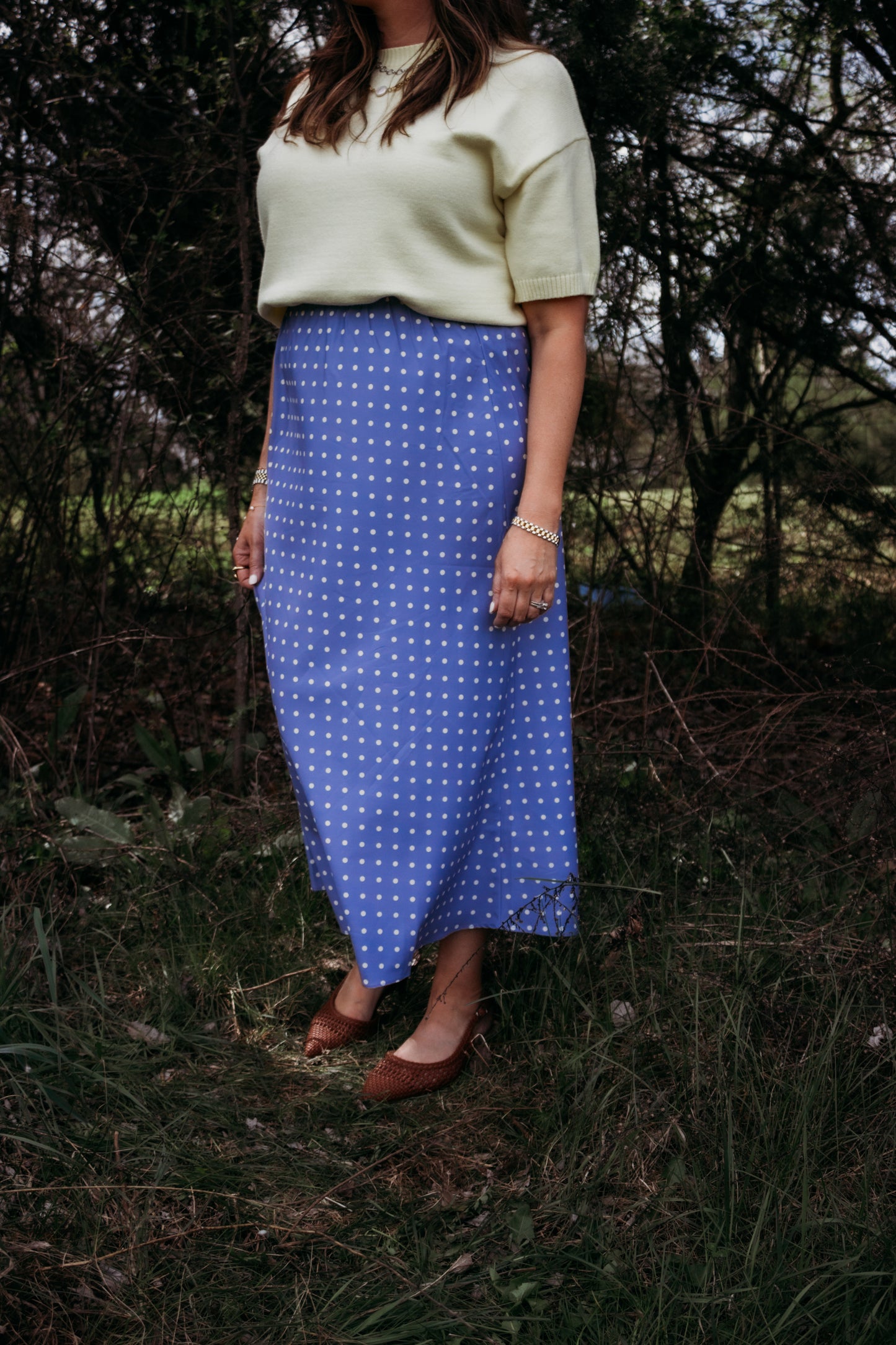 The Parisian Polka Dot Midi Skirt