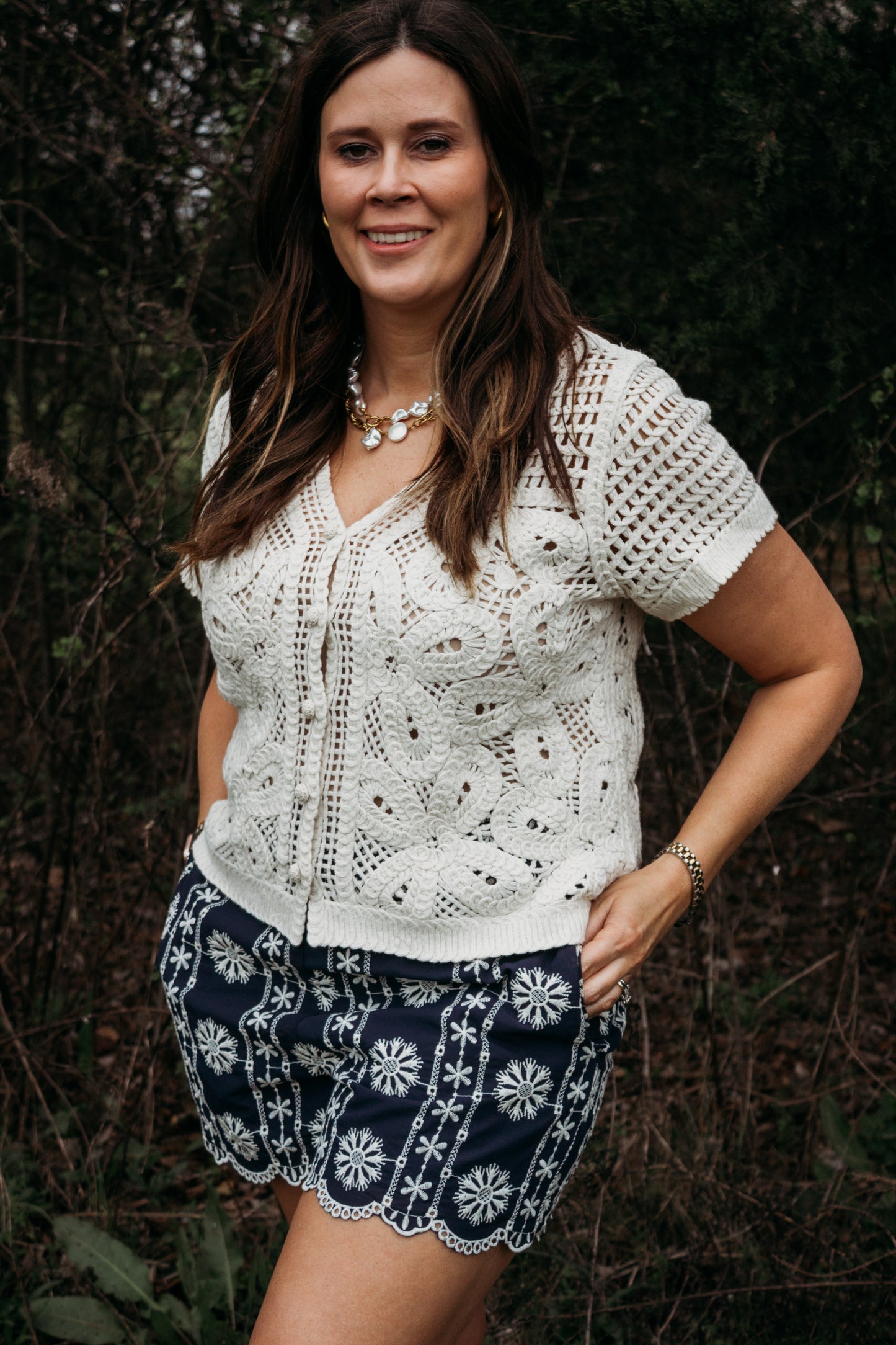The Seaside Crochet Button Down