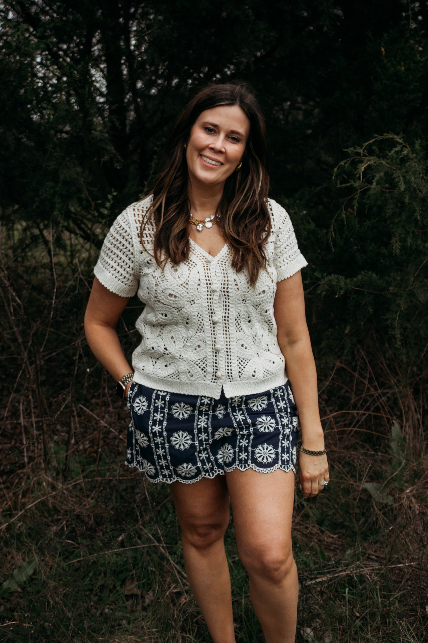 The Seaside Crochet Button Down