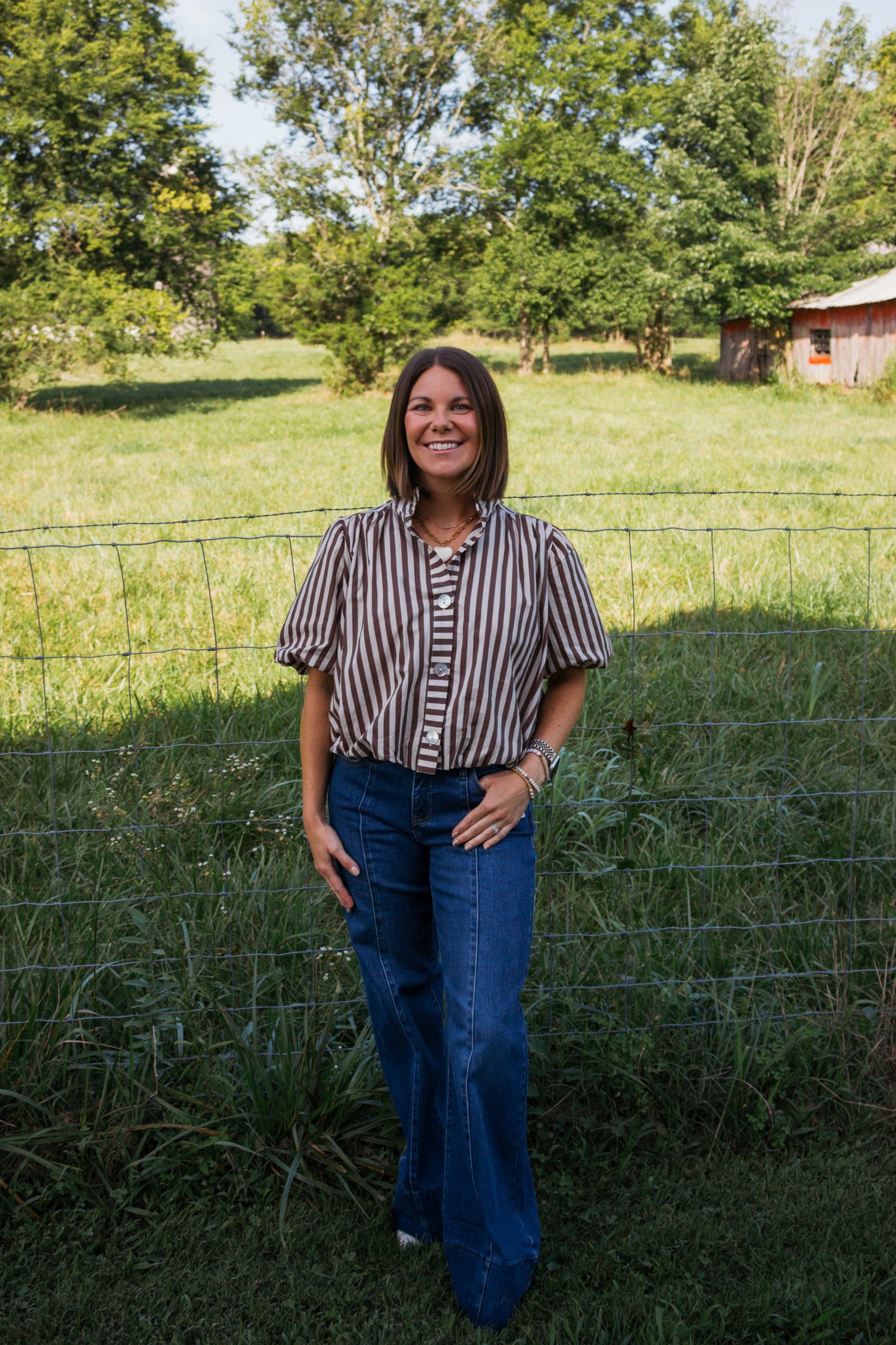 Campbell Chocolate Stripe Top