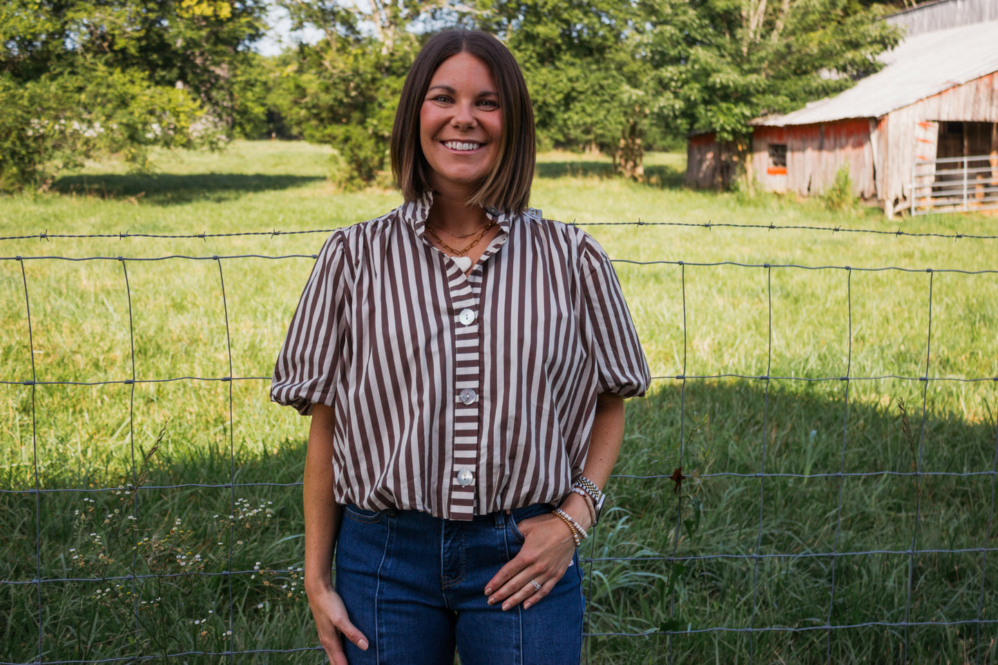 Campbell Chocolate Stripe Top