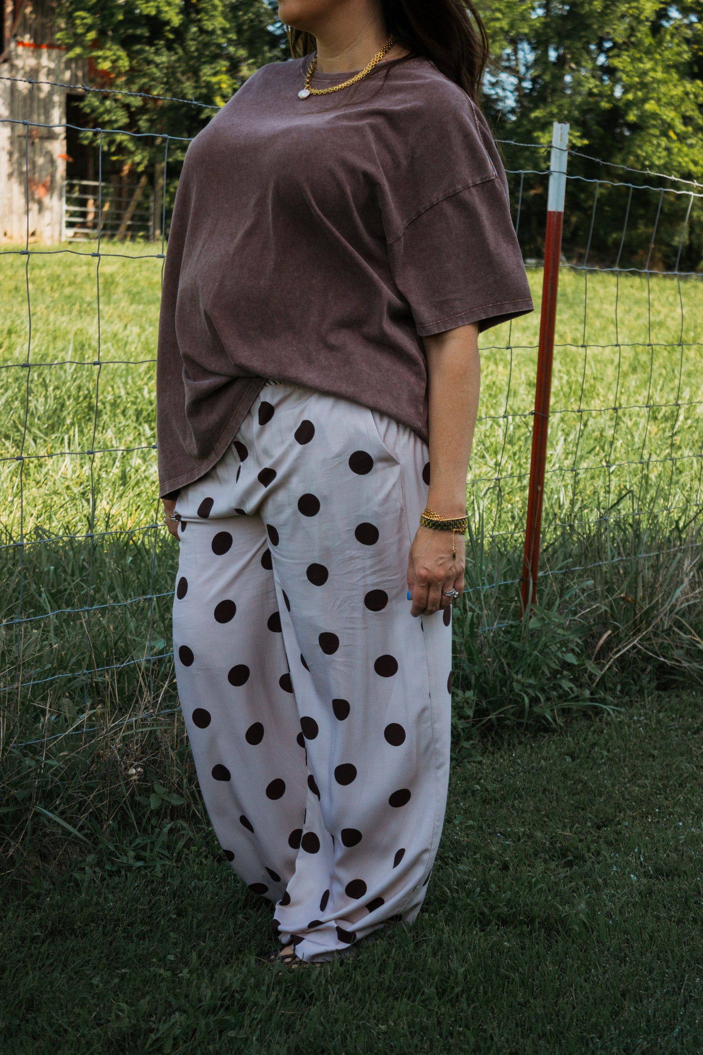 The Café Dot Wide Leg Pants