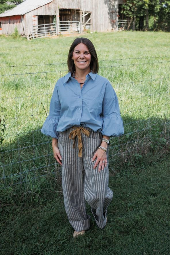 The Cornflower Bubble Hem Top
