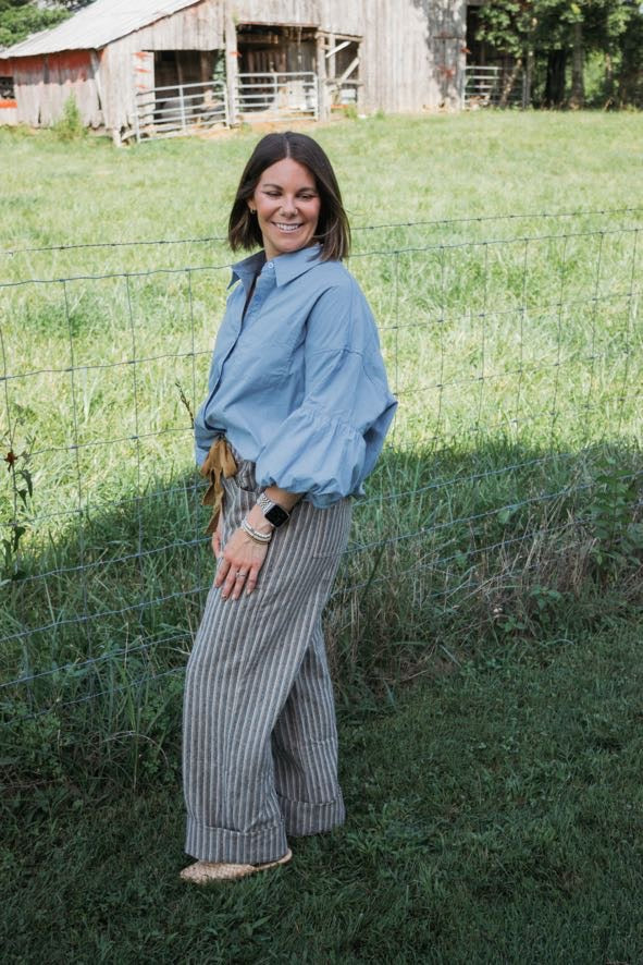 The Cornflower Bubble Hem Top