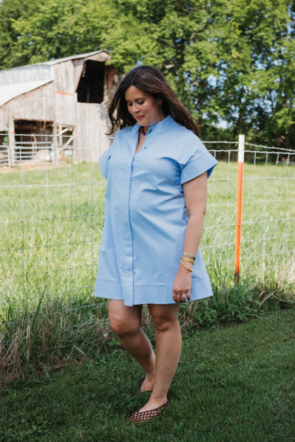 Chambray Button Dress