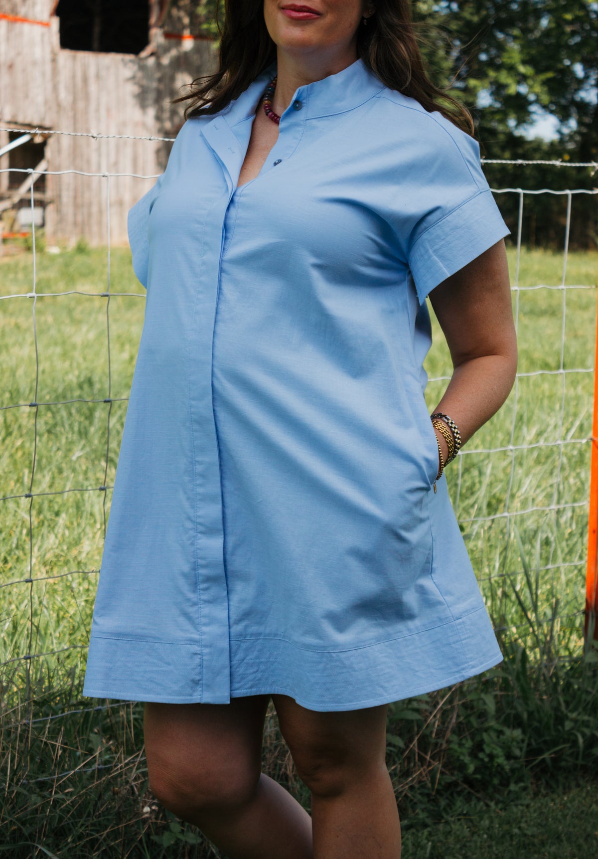 Chambray Button Dress