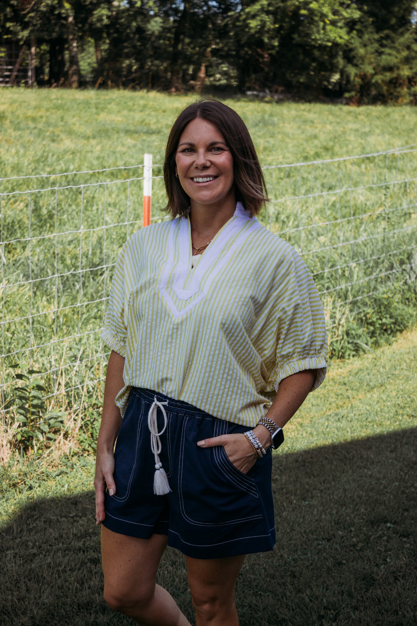Brighter Days Yellow Stripe Top