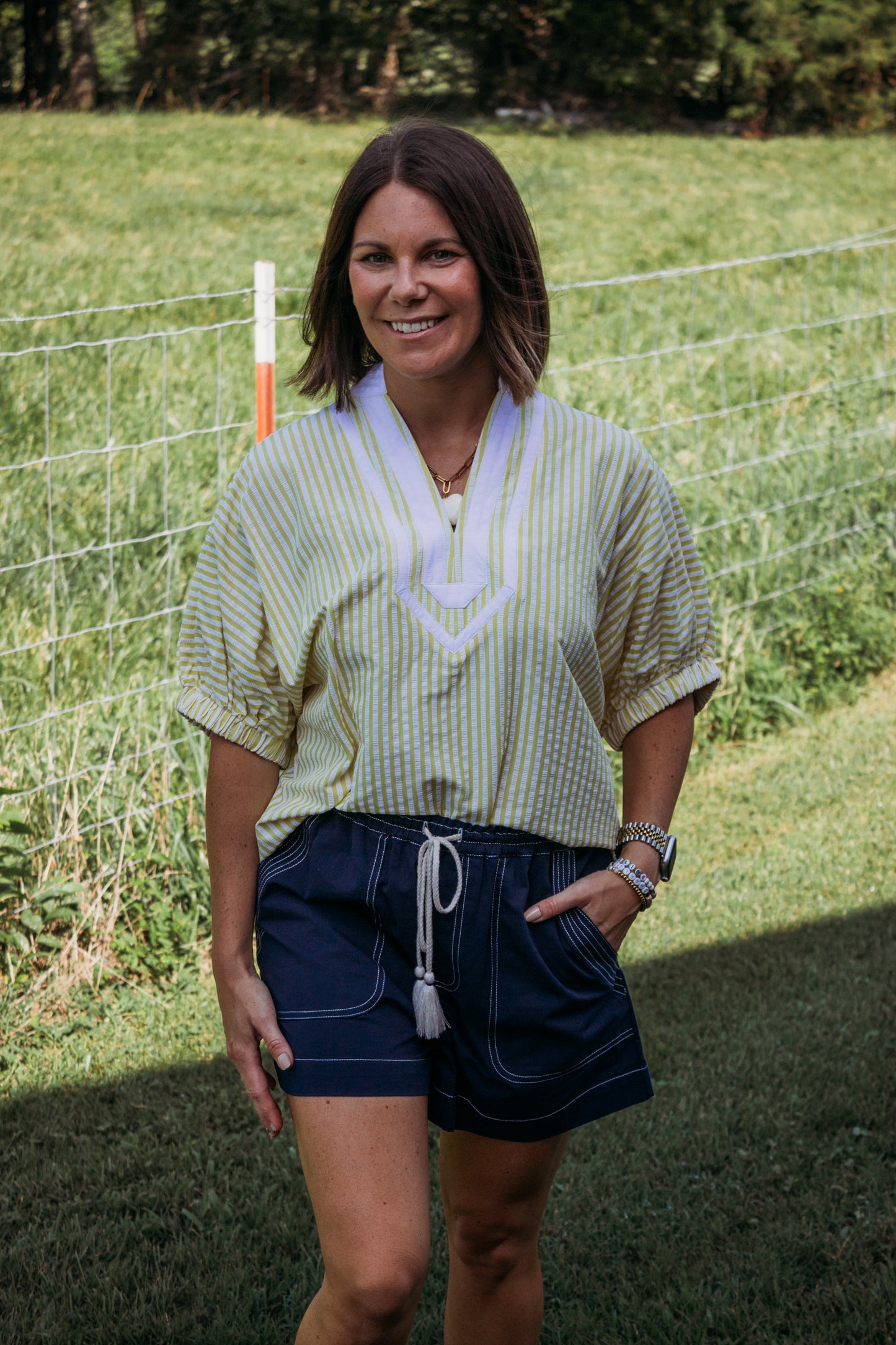 Brighter Days Yellow Stripe Top