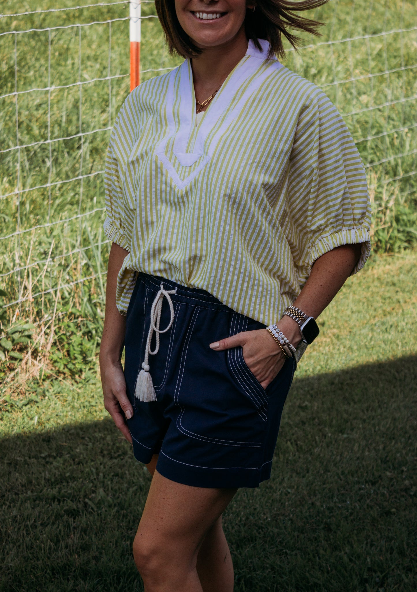 Brighter Days Yellow Stripe Top