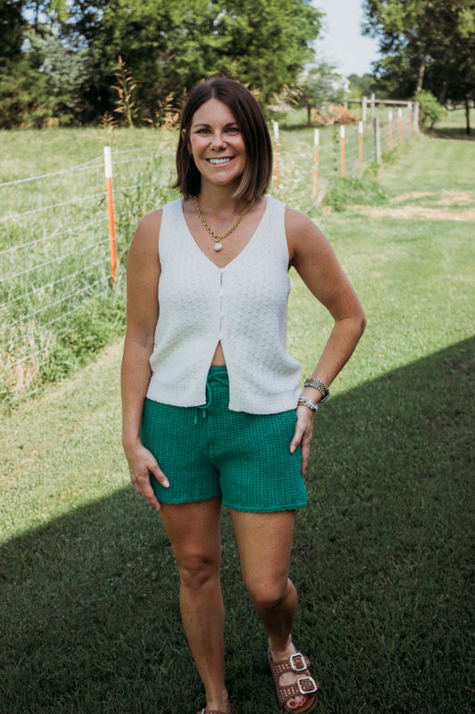 The Sweet Cream Button Knit Tank