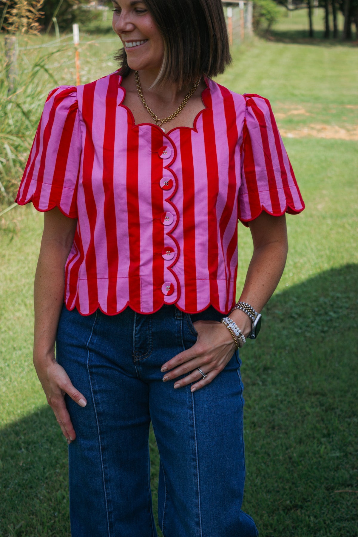 Sweatheart Scallop Top