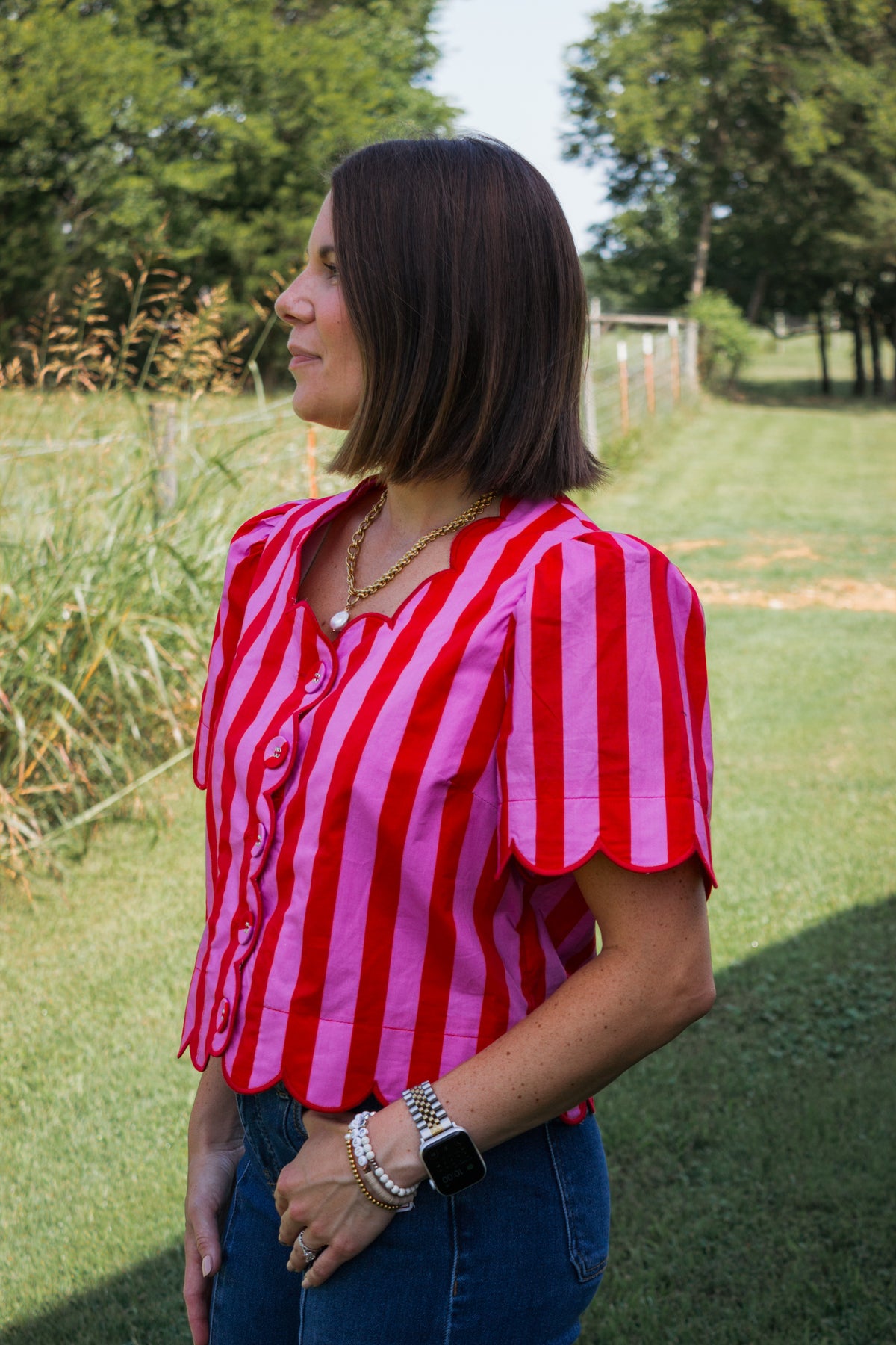 Sweatheart Scallop Top