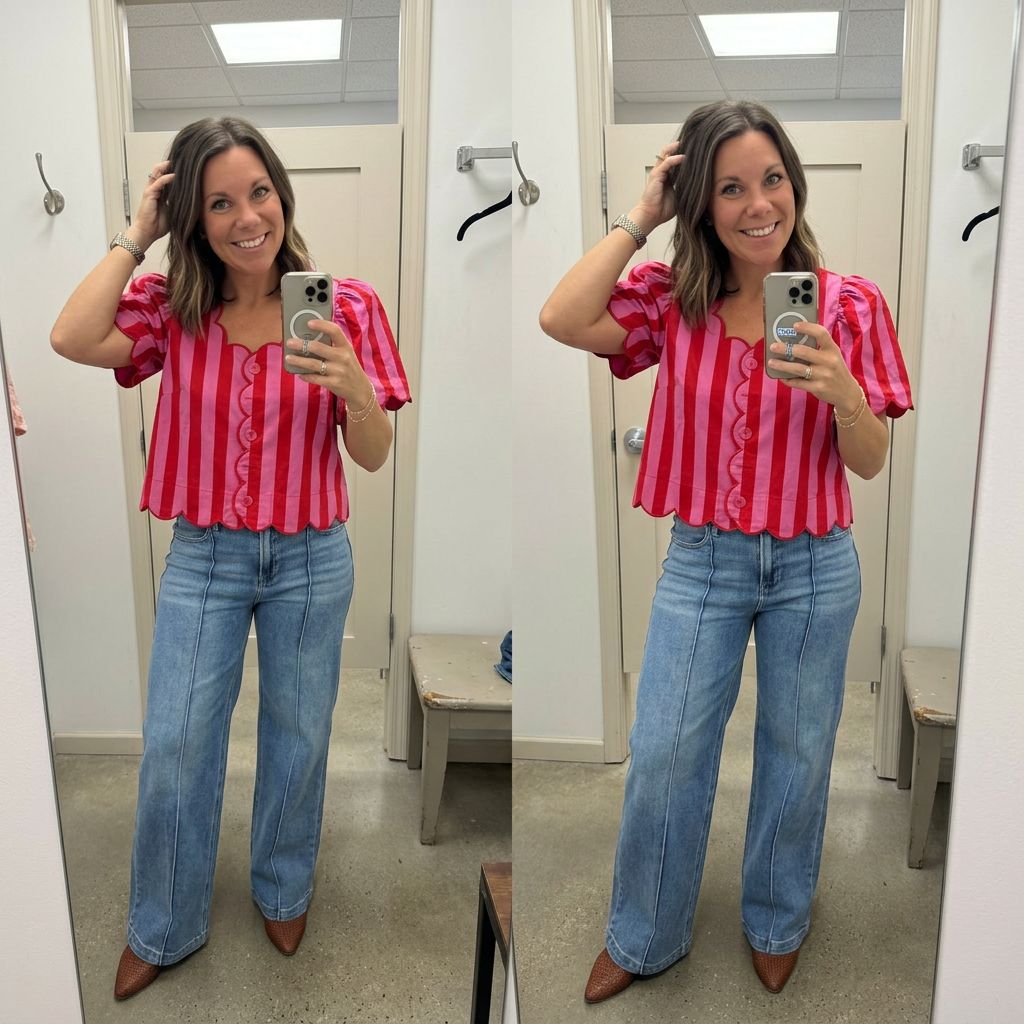Sweatheart Scallop Top