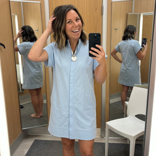 Chambray Button Dress