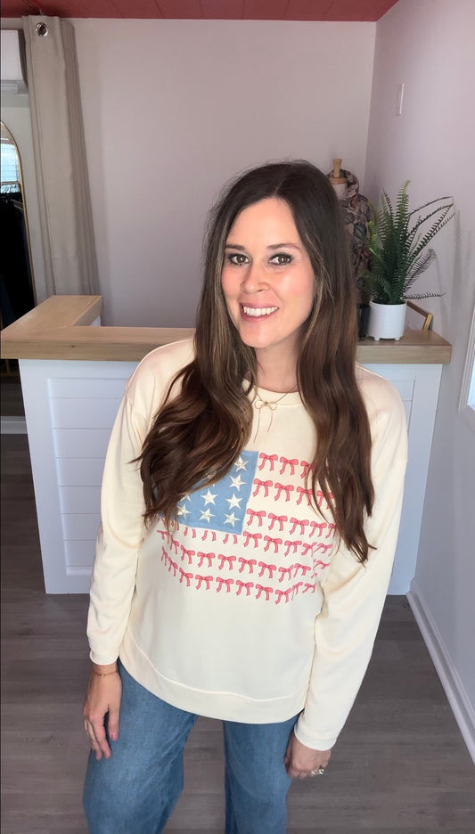 Patriotic Bow Sweatshirt